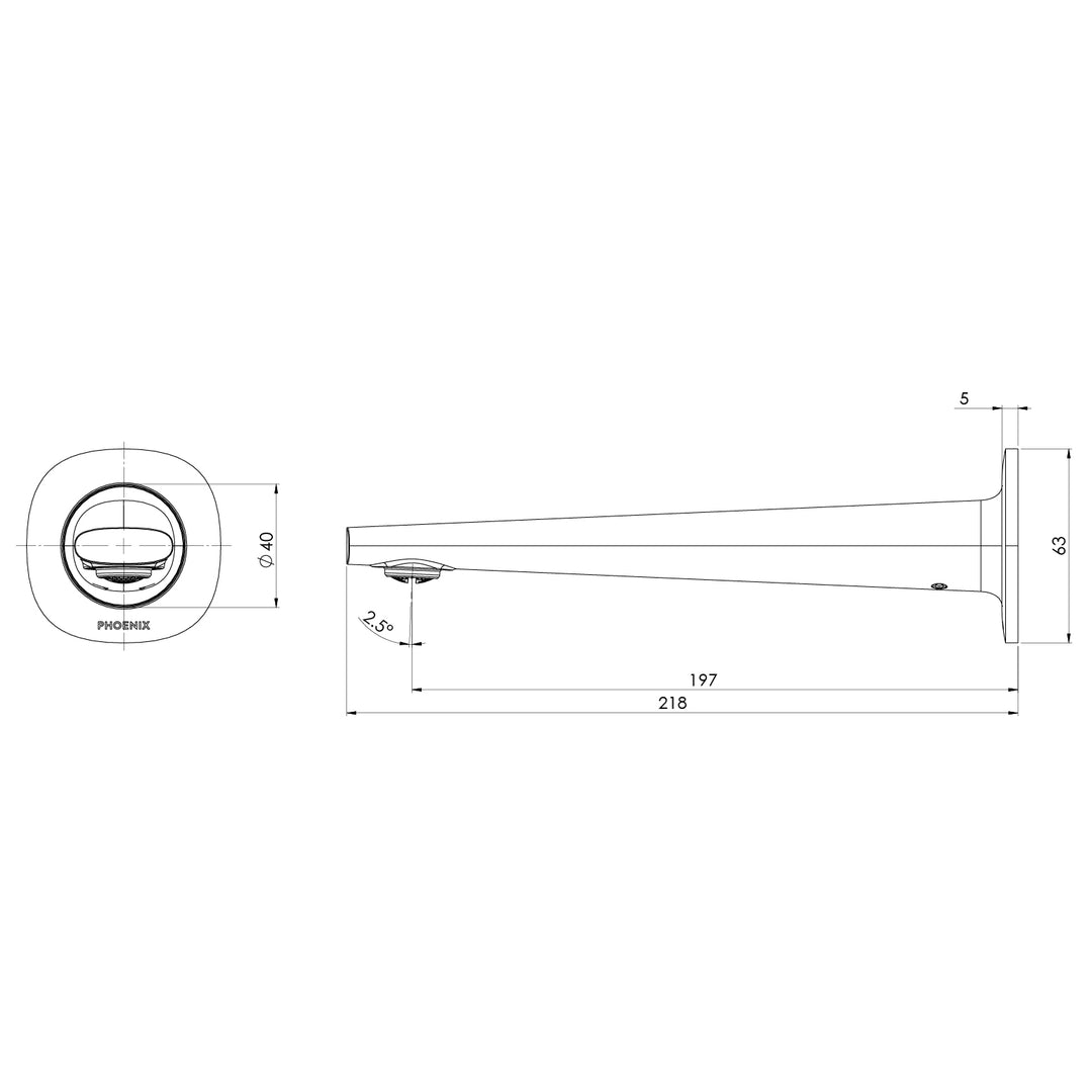 Vask Wall Basin / Bath Outlet 200mm