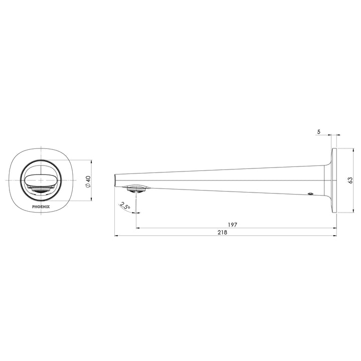 Vask Wall Basin / Bath Outlet 200mm