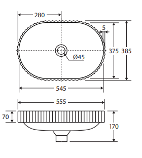 Eleanor Oval Semi-Inset Basin, Matte White