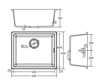 Kuro Granite 38L Single Bowl Kitchen Sink, Matte White