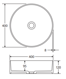 Minka Round Solid Surface Above Counter Basin, Matte Black