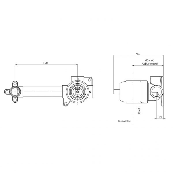 Builders Wall Mixer Set Breech Only