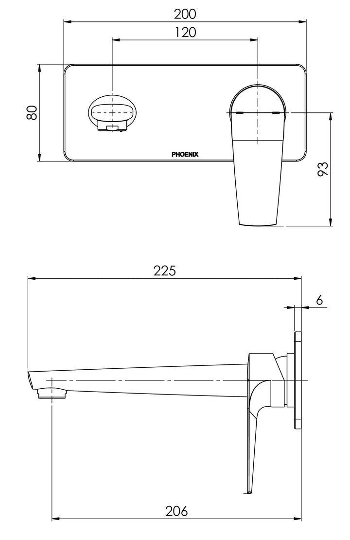Arlo Wall Basin / Bath Mixer Set 6 Star 200mm Trim Kit Only