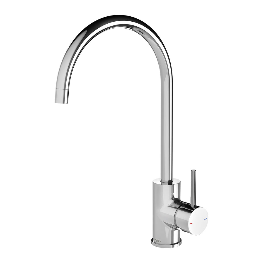 1 Pina Sink Mixer 200mm Gooseneck 6 Star, Mixers – Pilbara Bathroom Warehouse