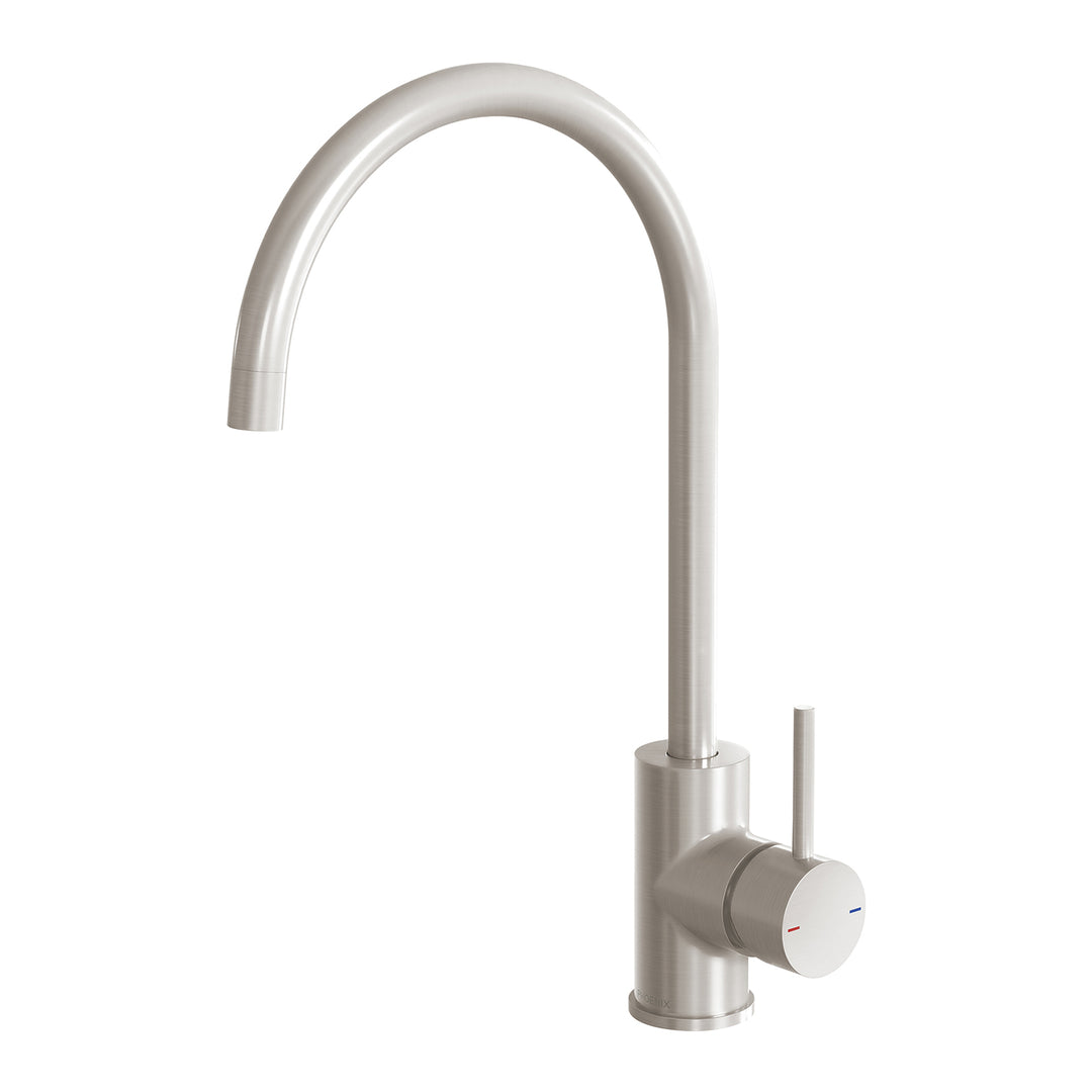 4 Pina Sink Mixer 200mm Gooseneck 6 Star, Mixers – Pilbara Bathroom Warehouse