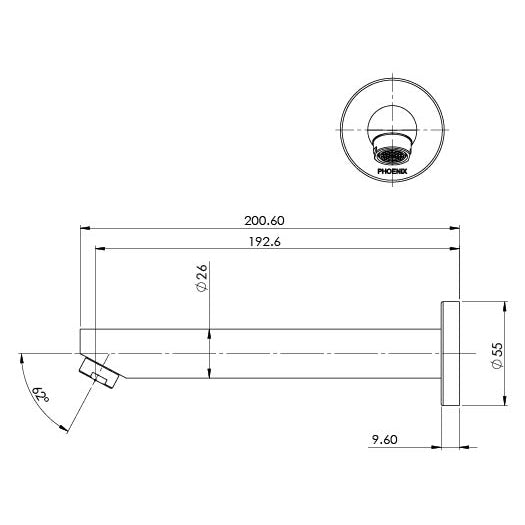 Pina Wall Bath Outlet 180mm