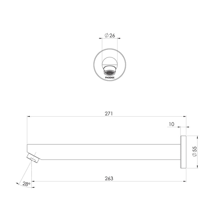 Pina Bath Outlet 250mm
