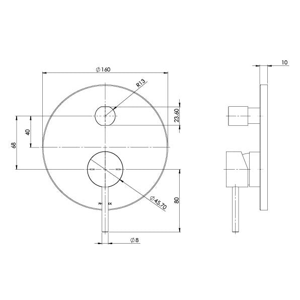 Pina Shower / Bath Diverter Mixer Trim Kit Only