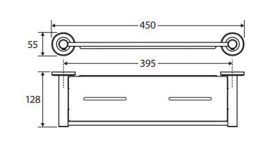 Kaya Shower Shelf, Urban Brass