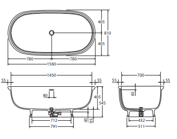 RAK Washington Solid Surface Bath