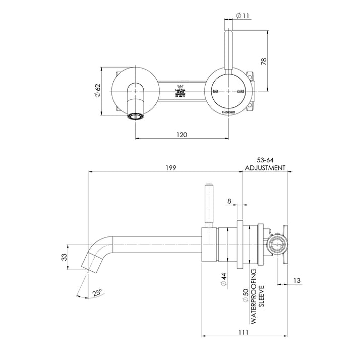 Vivid MKII SwitchMix Wall Basin / Bath Mixer Set Pin Up (Fit-Off Kit Only) – Lead Free