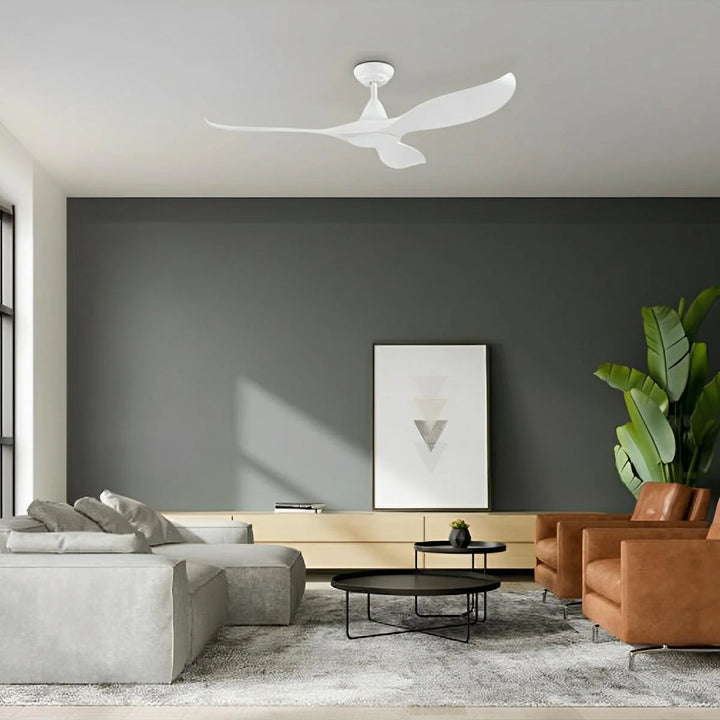 52" Noosa DC Ceiling Fan Black, White 203369, 203371 Eglo Lighting