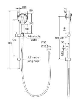 Kaya Rail Shower, Urban Brass