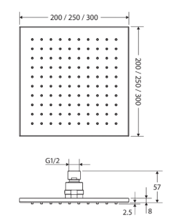 Modena Shower Head, 250mm