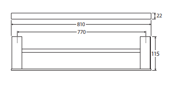 Tono Double Towel Rail, 810 mm, Brushed Nickel