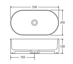 Aluca Pill Above Counter Basin, Matte White