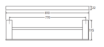 Tono Double Towel Rail, 810 mm, Chrome