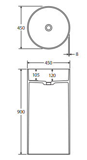 Minka Solid Surface Freestanding Basin, Matte Black