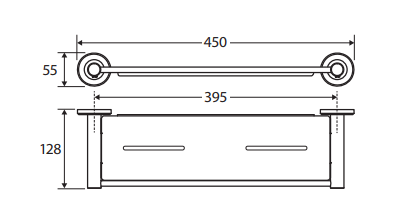 Kaya Shower Shelf, Brushed Copper
