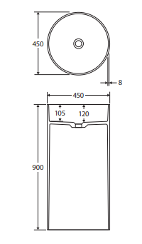 Minka Solid Surface Freestanding Basin, Matte White