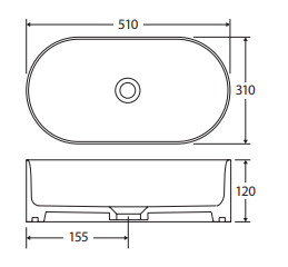 Aluca Pill Above Counter Basin, Matte Black