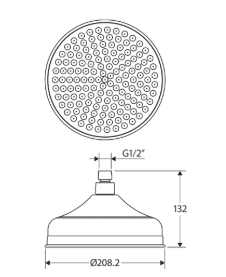 Lillian Shower Head, Brushed Nickel