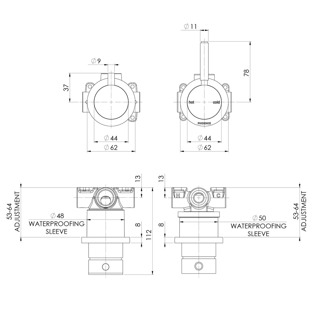 Vivid MKII SwitchMix Shower / Bath Diverter Mixer (Complete Kit) – Lead Free