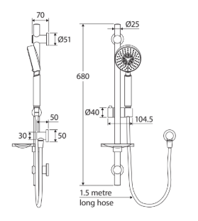 Stella Rail Shower with Soap Dish