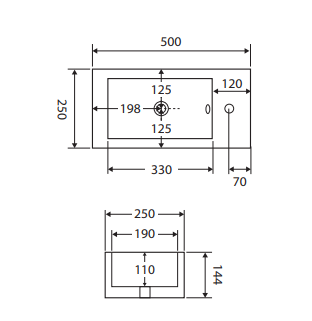 Linea Right-Hand Wall Basin