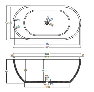 Jada Concrete Bath, Sage