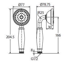 Lillian Rail Shower Hand Piece, Brushed Nickel