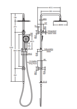 Kaya Twin Shower, Matte Black