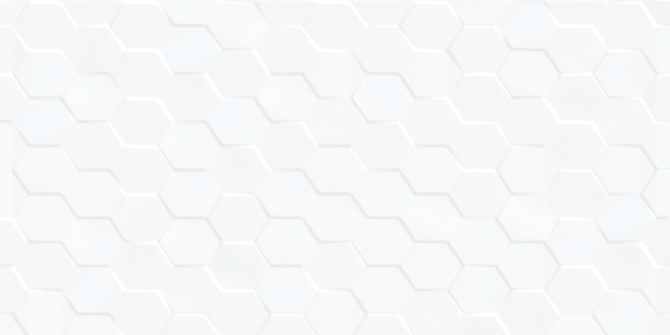 Honeycomb White Glossy Ceramic Tile 300 x 600