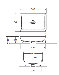 RAK Feeling Rectangular Above Counter Basin