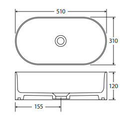 Aluca Pill Above Counter Basin, Gloss White