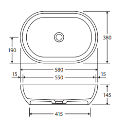 Nero Solid Surface Above Counter Basin
