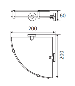 Michelle Glass Corner Shelf, 200mm
