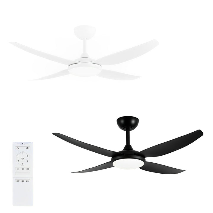 52″ Amari DC Ceiling Fan White, Black with Light 21721/XX Brilliant Lighting