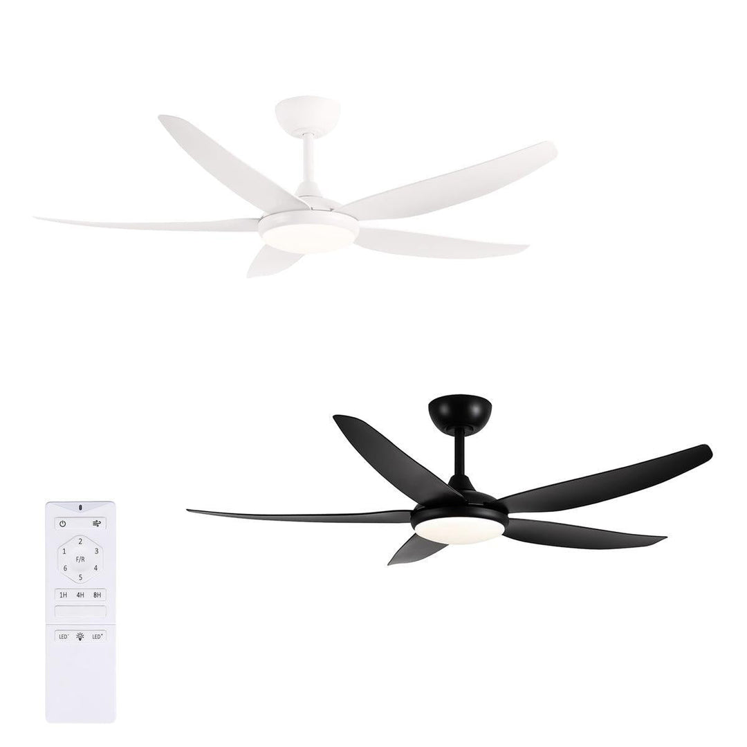 56″ Amari DC Ceiling Fan White, Black with Light 21725/XX Brilliant Lighting