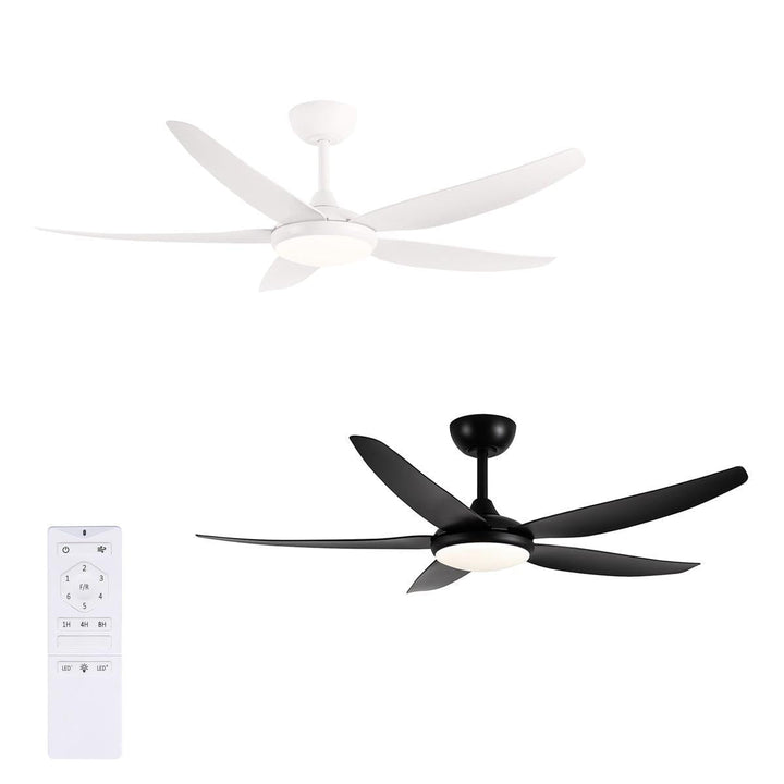 56″ Amari DC Ceiling Fan White, Black with Light 21725/XX Brilliant Lighting