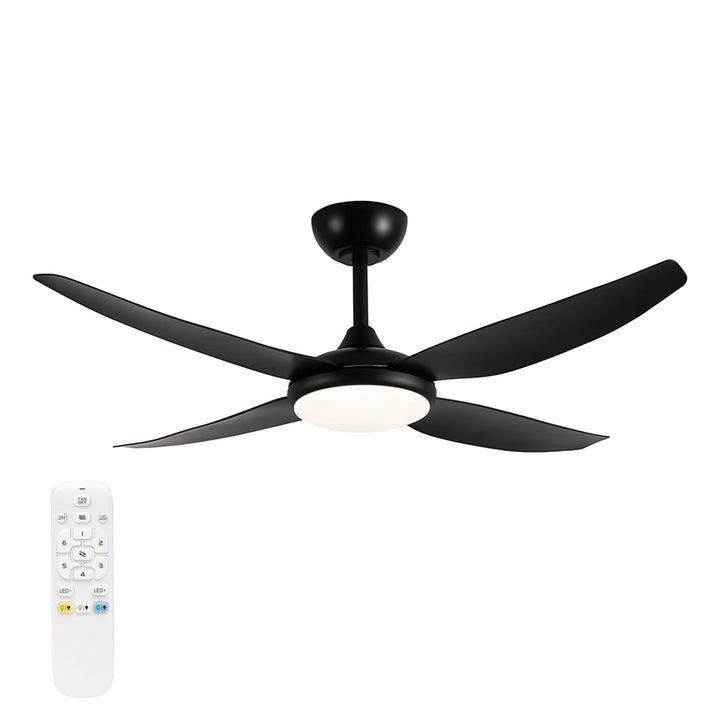 52" Amari Smart DC Ceiling Fan Black with Light 21865/06 Brilliant Lighting
