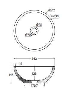 Alba Round Concrete Above Counter Basin, Sage