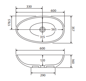Bahama Mkii Solid Surface Above Counter Basin
