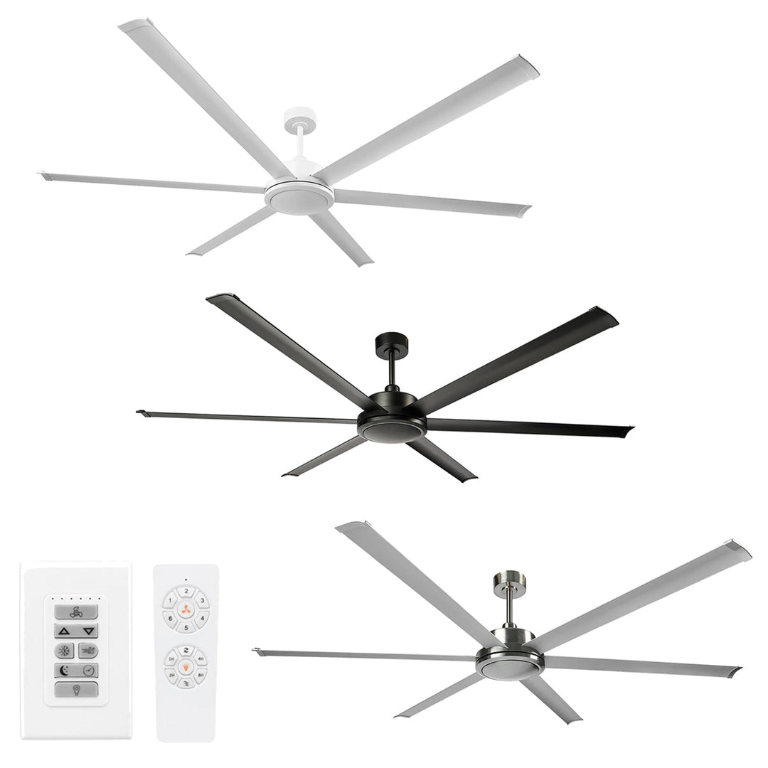 120" Colossus II DC Ceiling Fan in Black, White, Satin Nickel Brilliant Lighting
