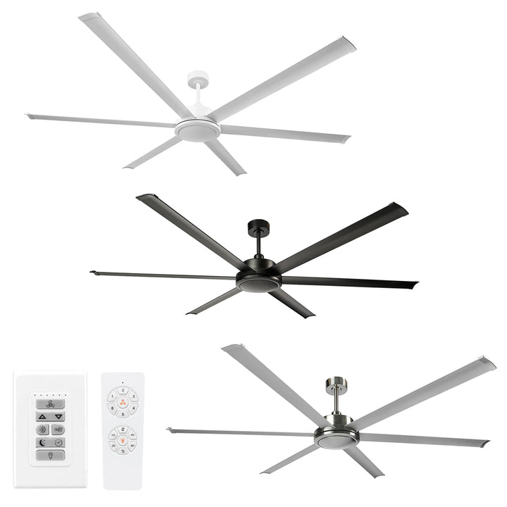120" Colossus II DC Ceiling Fan in Black, White, Satin Nickel Brilliant Lighting