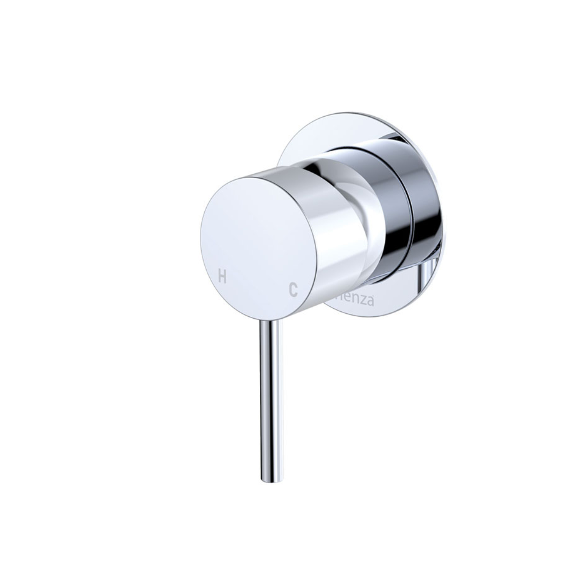 Kaya wall mixer with small round chrome plate, made from SUS304 stainless steel – Pilbara Bathroom Warehouse Perth and regional Western Australia