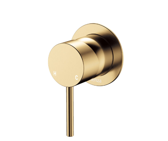 Kaya urban brass wall mixer with small round plate, premium SUS304 quality – Pilbara Bathroom Warehouse Perth and regional Western Australia