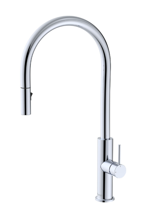  Kaya chrome pull-out sink mixer, functional and lead-free SUS304 – Pilbara Bathroom Warehouse Perth and regional Western Australia