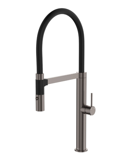 Kaya gun metal pull-down sink mixer, modern and eco brass build – Pilbara Bathroom Warehouse Perth and regional Western Australia