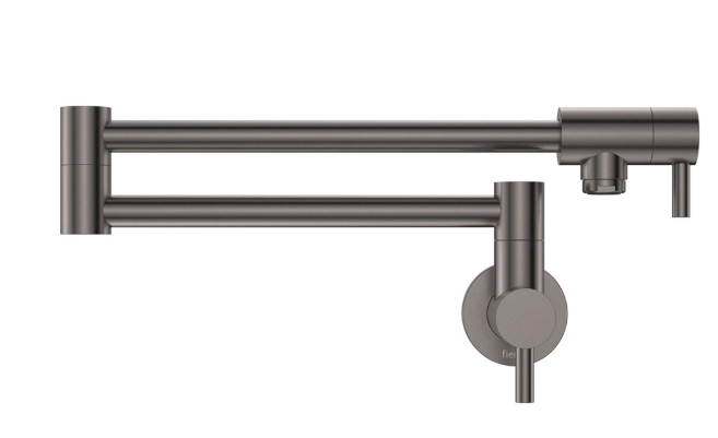 Kaya gun metal wall-mounted pot filler mixer, stylish and practical – Pilbara Bathroom Warehouse Perth and regional Western Australia